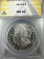 1879-S Silver Morgan Dollar MS62 ANACS