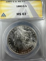 1880-S Silver Morgan Dollar MS63 ANACS