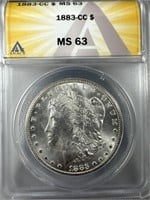1883-CC Silver Morgan Dollar MS63  ANACS