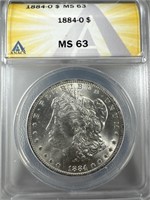 1884-O Silver Morgan Dollar MS63 ANACS