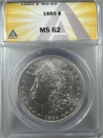 1885 Silver Morgan Dollar MS62 ANACS