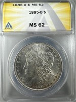 1885-O Silver Morgan Dollar MS62 ANACS