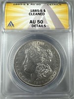 1885-S Silver Morgan Dollar AU50 ANACS