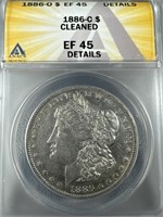1886-O Silver Morgan Dollar EF45 ANACS