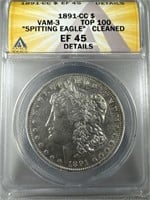 1891-CC VAM-3 TOP100 “Spitting Eagle” EF45 Silver