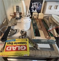 LOT OF KITCHEN UTENSILS, KNIVES AND MISC.