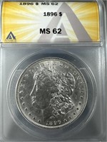 1896 Silver Morgan Dollar MS62 ANACS