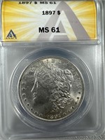 1897 Silver Morgan Dollar MS61 ANACS
