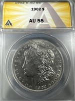1902 Silver Morgan Dollar AU55 ANACS