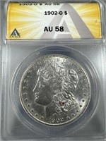 1902-O Silver Morgan Dollar AU58 ANACS