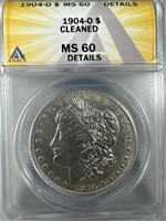 1904-O Silver Morgan Dollar MS60 ANACS