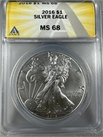 2016 Silver Eagle MS68 ANACS