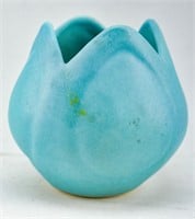 Van Briggle Turquoise Blue Ceramic Tulip Vase