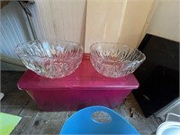 TWO GLASS FRUIT BOWLS