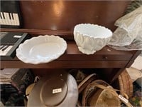 ANCHOR HOCKING PIE PLATE AND LARGE COMPOTE