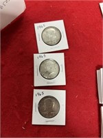 3 SILVER CLAD KENNEDY HALF DOLLARS