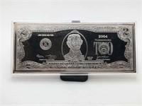 4 Ozt Fine Silver 2004 Two Dollar Bill Bar