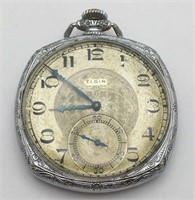 Elgin Silver Tone Pocket Watch
