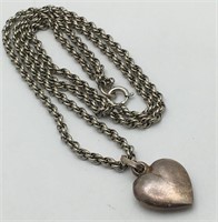 12k Gf Necklace & Sterling Heart Pendant