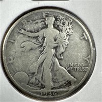 1936 Silver Walking Liberty Half-Dollar