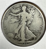 1936-D Silver Walking Liberty Half-Dollar