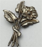 Sterling Silver Flower Broach