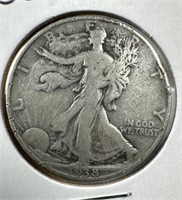 1938 Silver Walking Liberty Half-Dollar