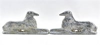 Pair of Art Deco Fence Finials of Borzoi Dogs