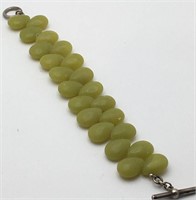 Sterling Silver Bracelet W Green Stones