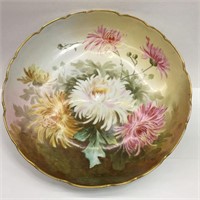 Limoges Hand Painted Porcelain Footed Bowl