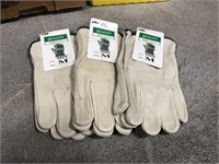 3 PAIR MD LEATHER GLOVES