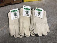 3 PAIR MD LEATHER GLOVES