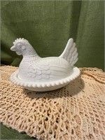 White Hen on Nest 7”