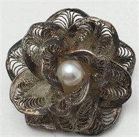 Sterling Silver Flower Broach