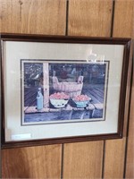 Strawberry & Bucket Print w/ frame