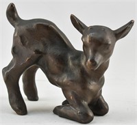 Small Bronze Toned Lamb Sculpture