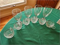 Glass Teacups & Stemware (10)
