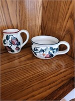 2 Strawberry Mugs, handmade