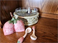 Strawberry Bowl Set w/ utensils