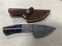 HANDMADE DAMASCUS KNIFE AND SHEATH