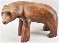 Wood Carved Bear Sculpture