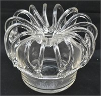 Antique Brides Bank Clear Blown Glass Basket