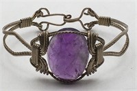 Sterling Silver Purple Stone Bracelet