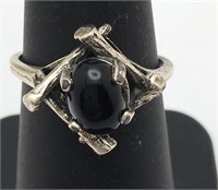 Sterling Silver Onyx Stone Ring