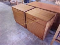 Teak Bedside Cabinets with Drawers