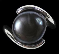 Honora sterling silver black coin pearl bypass