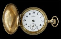 Tisdall ladies hunter case pocket watch in gold