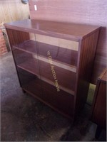 Mahogany Mid Century Sliding Glass Bookcase