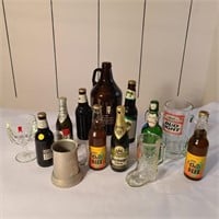 Vintage Beer Bottles and Glasses
