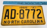 1966 NC License Plate